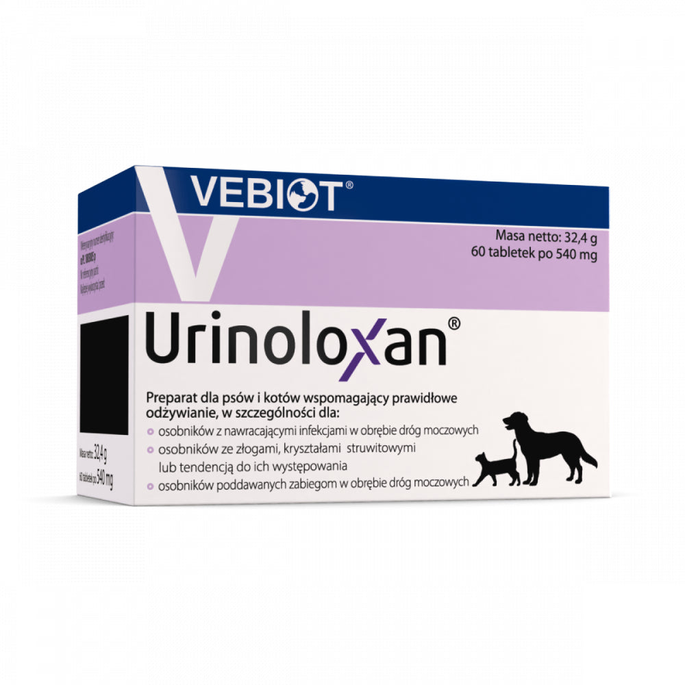 Vebiot Urinoloxan Preparat Dla Psów i Kotów Wspomagający Drogi Moczowe 60 Tabletek