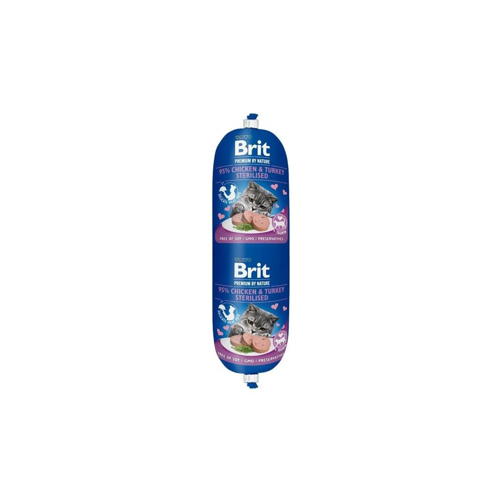 Brit Premium By Nature Sausage Chicken & Turkey Kurczak Indyk Sterilised  Mokra Karma Dla Kota 180 g