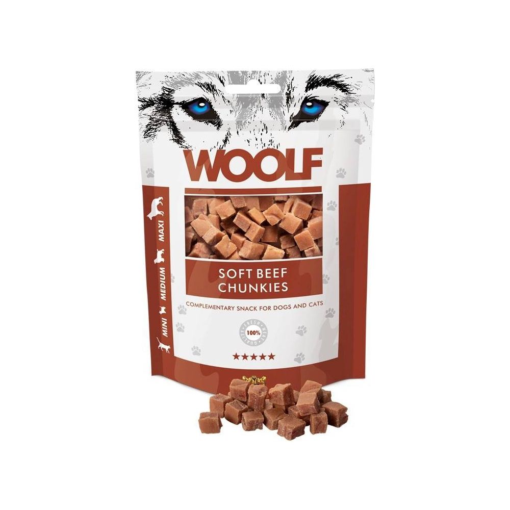 Woolf Soft Beef Chunkies Przysmak Dla Psa Wołowina 100 g