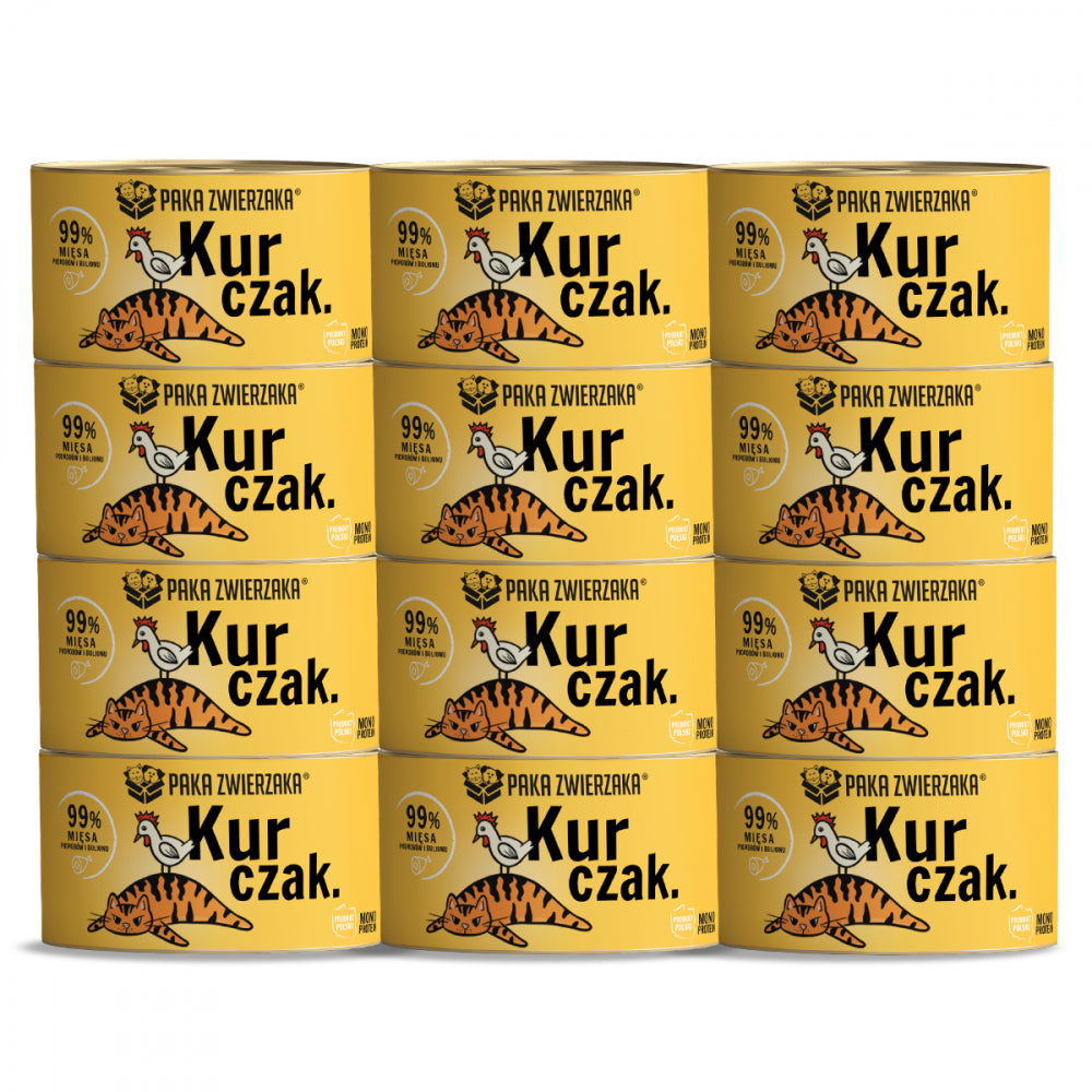Pakiet Paka Zwierzaka Monoproteinowa Mokra Karma Dla Kota z Kurczakiem 12 x 200 g