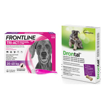 Pakiet Frontline Tri-Act dla Psów 20-40 kg L 3 Pipety + Drontal Dog Flavour 2 Tabletki