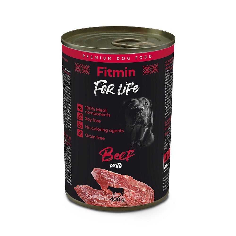 Fitmin For Life Beef Pate Karma Dla Dorosłych Psów z Wołowiną 400 g