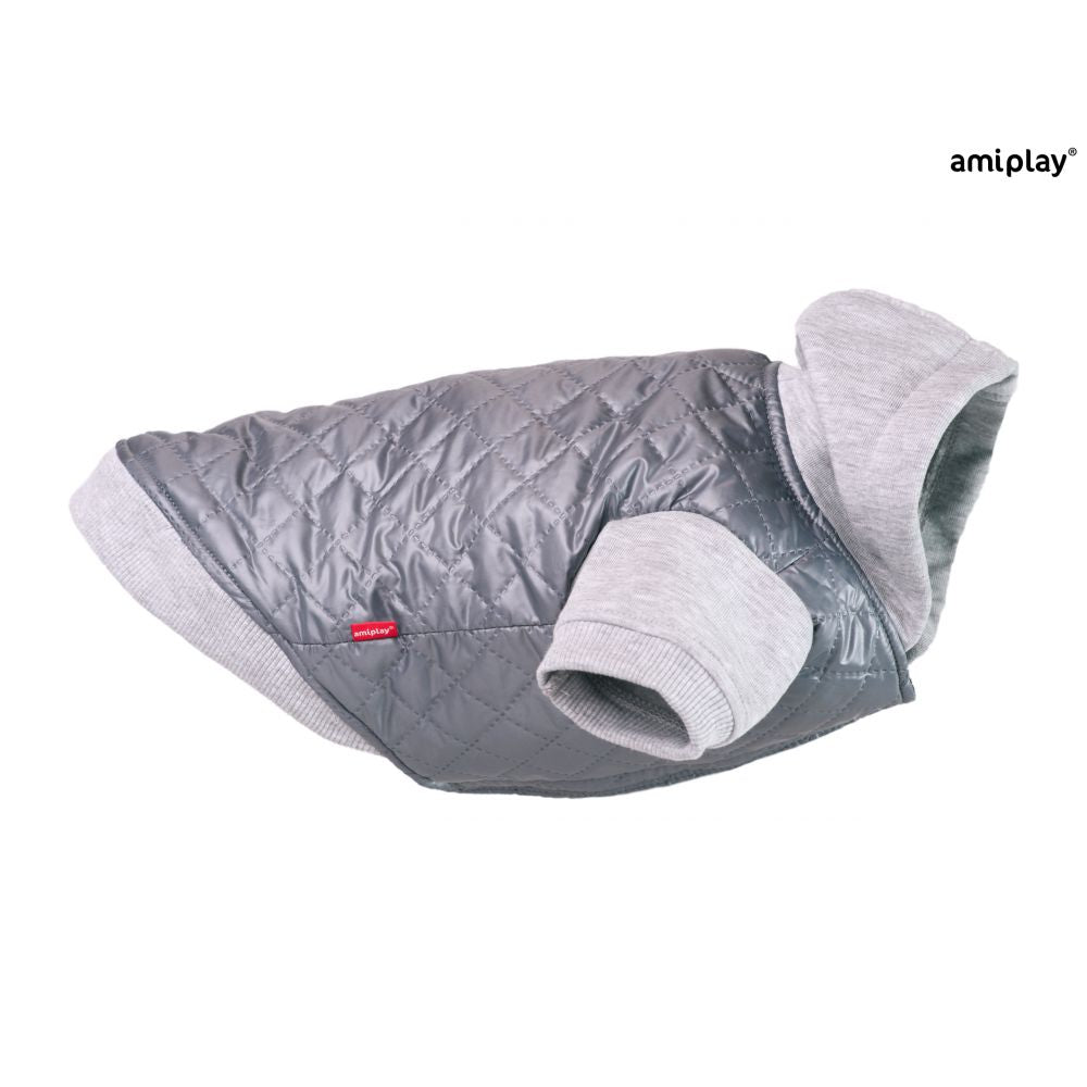 Amiplay Kurtka Z Kapturem Dla Psa Boston 37 cm Szara