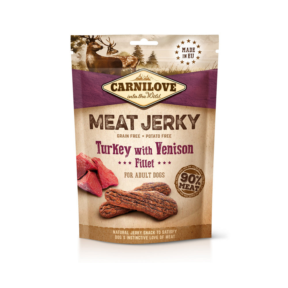 Brit Carnilove Jerky Turkey & Venison Fillet Indyk z Dziczyzną Przysmak Dla Psa 100 g