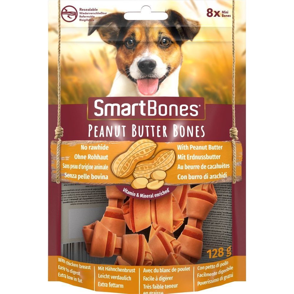 Smart Bones Peanut Butter Mini Kości Do Żucia Dla Małych Psów 8 Sztuk 128 g