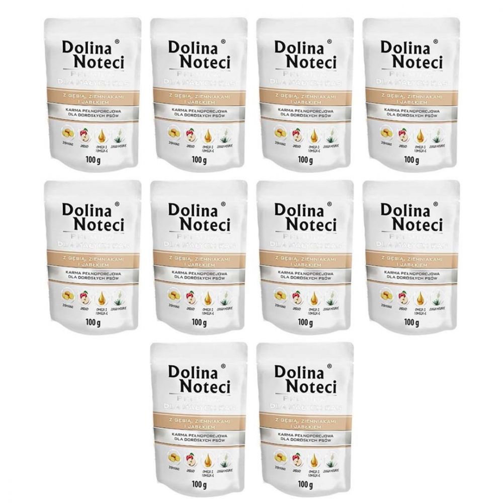 PAKIET FBA Dolina Noteci Premium z Gęsią Ziemniakami i Jabłkiem Małe Rasy 100 g X 10