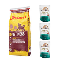 Pakiet Josera Optiness 15 KG + 3 saszetki Rafi z Jagnięciną 300 G GRATIS!