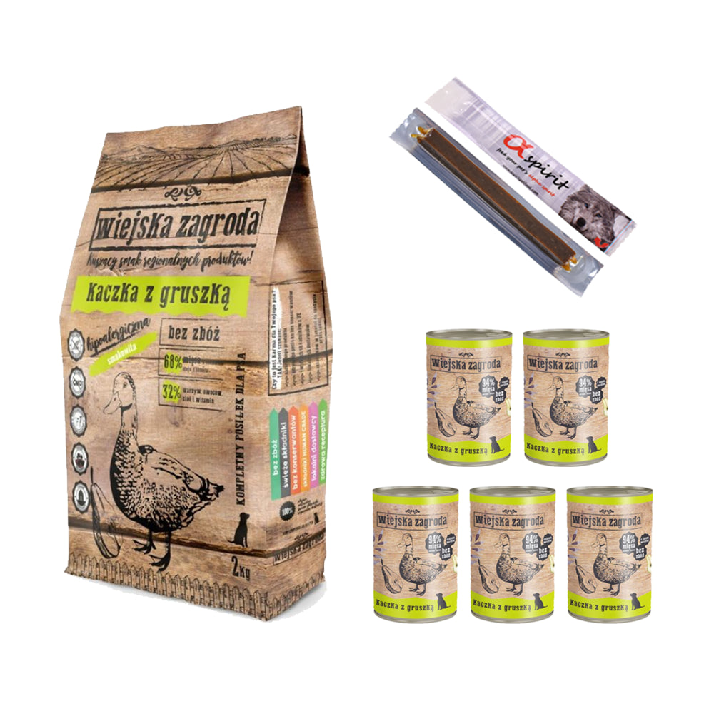 Pakiet Wiejska Zagroda Kaczka z Gruszką 9 kg + 7 GRATISÓW!