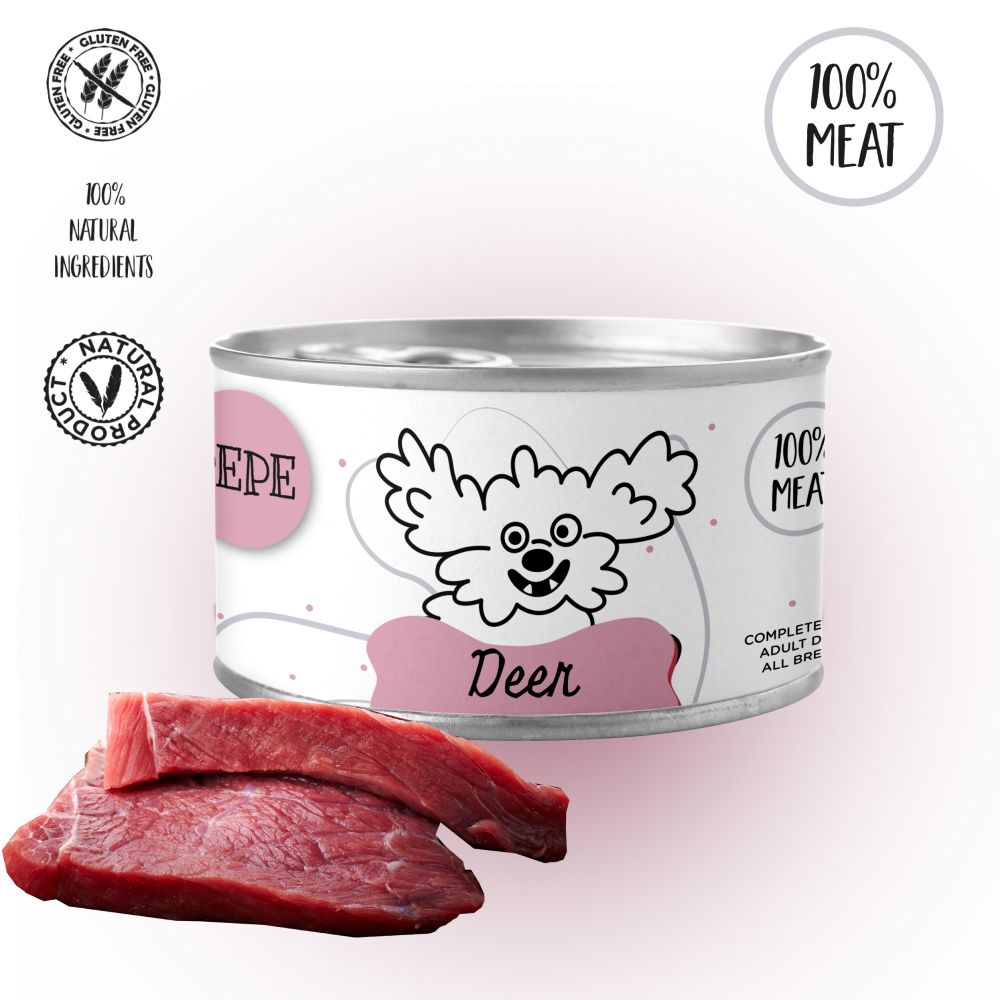 Paka Zwierzaka Pepe Mokra Karma Dla Psa Jeleń 100 % 410 g