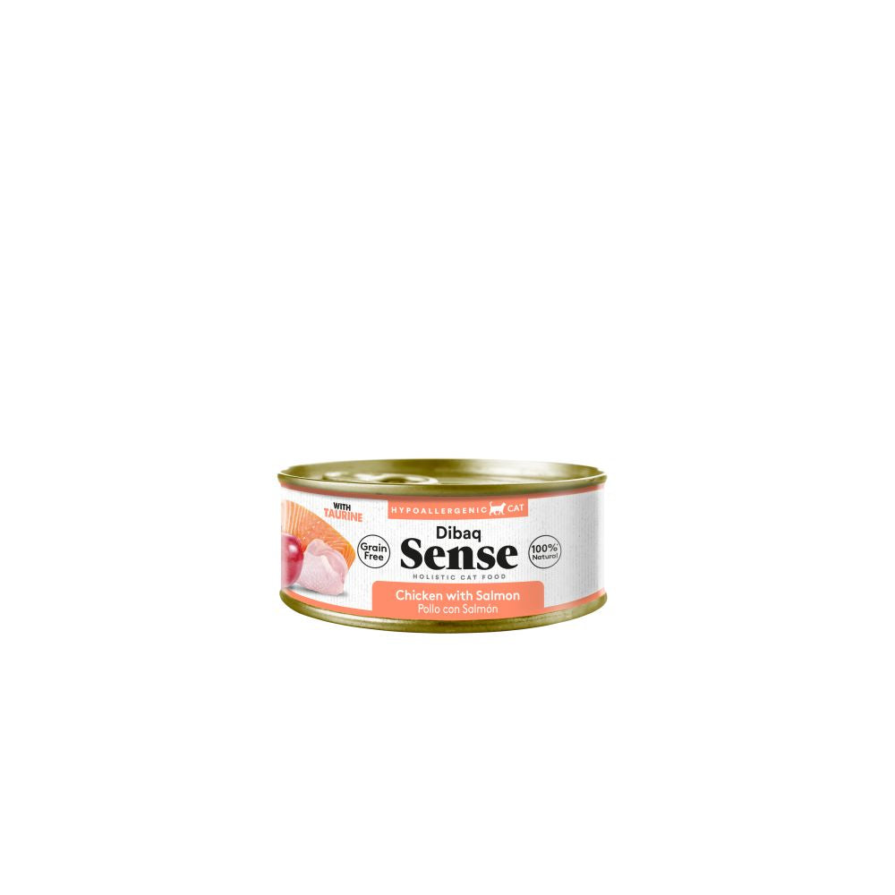 Dibaq Sense Cat Bezzbożowa Mokra Karma Dla Kotów Wszystkich Ras z Kurczakiem i Łososiem 70 g