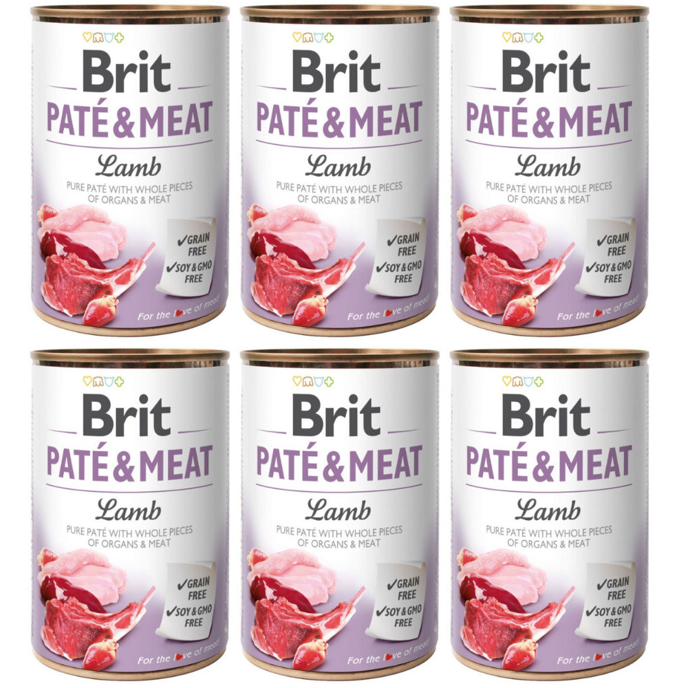 Pakiet Brit Pate & Meat Lamb Jagnięcina Mokra Karma Dla Psa 6 x 400 g