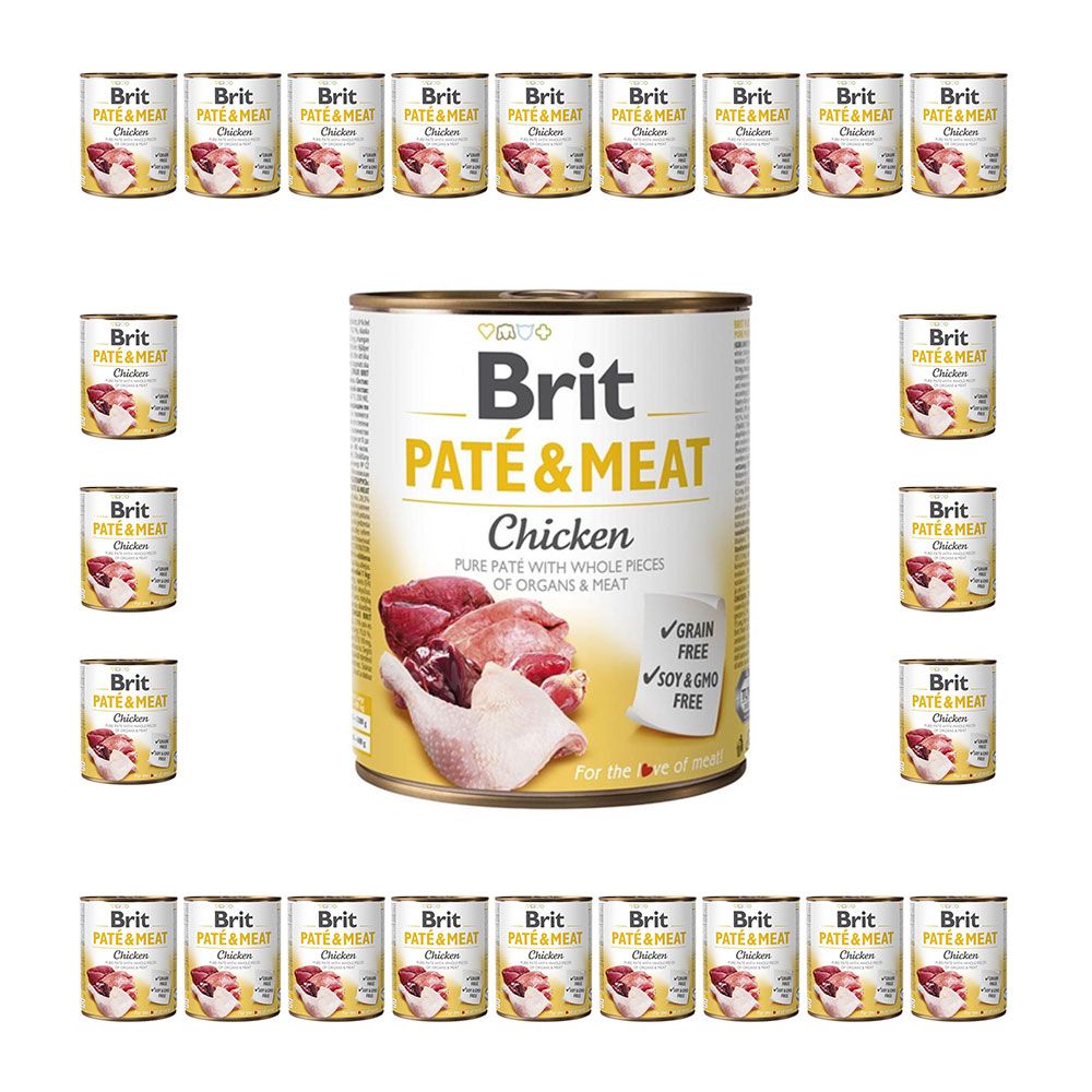 Pakiet Brit Pate & Meat Chicken Kurczak Mokra Karma Dla Psa 24 x 800 g