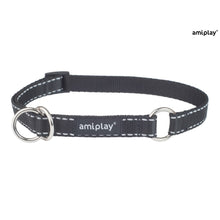 AmiPlay Obroża Półzaciskowa Reflective Czarna Rozmiar XL