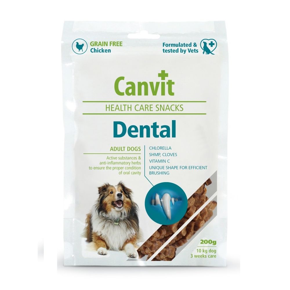 Canvit Health Care Dental Snack  Funkcjonalna Karma W Celu Codziennej Pielęgnacji Zębów Dorosłych I Starszych Psów  200 g.