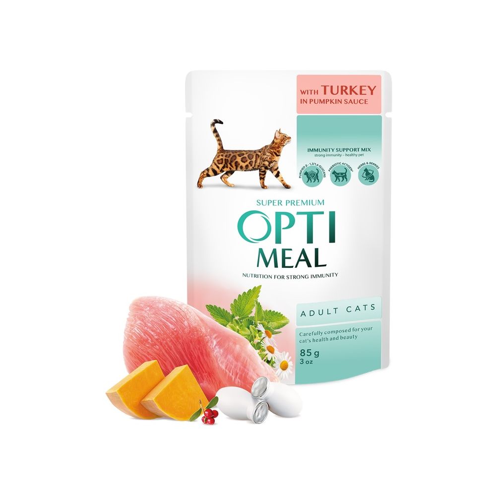 Optimeal Mokra Karma Dla Kota z Indykiem w Sosie Dyniowym 85 g