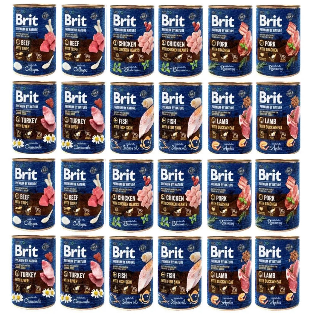 Pakiet Brit Premium By Nature Mix Smaków 24 x 400 g
