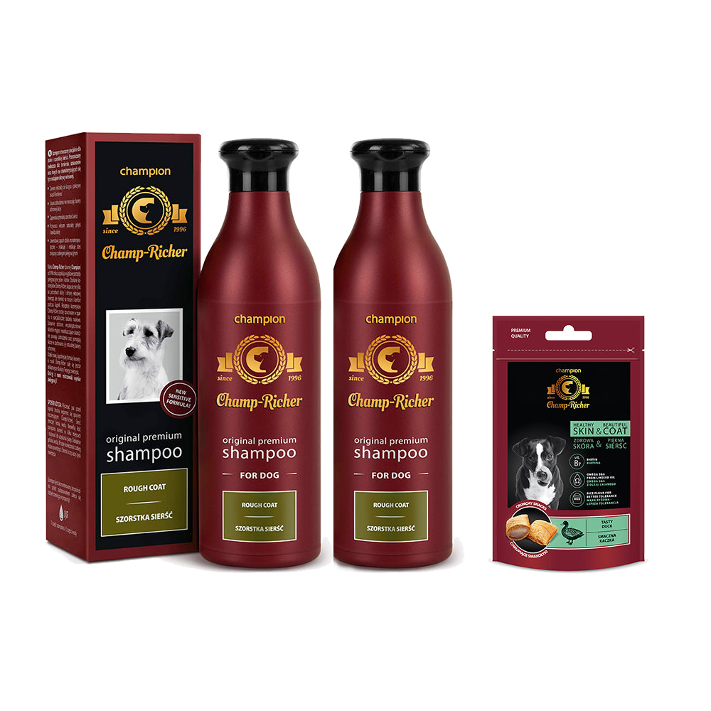 Pakiet Champ - Richer Szampon dla Psów o Szorstkiej Sierści 2 x 250 ml + Smakołyk Champ - Richer GRATIS!