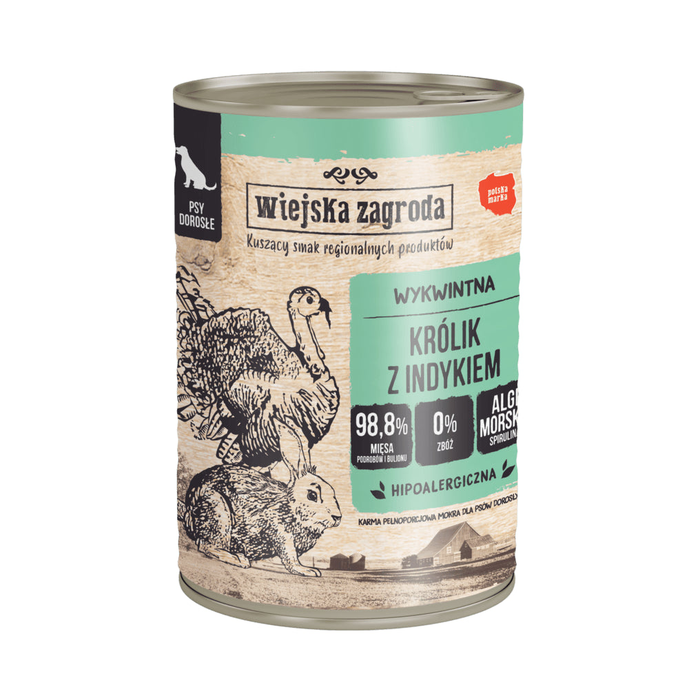 Wiejska Zagroda Królik z Indykiem 400 g