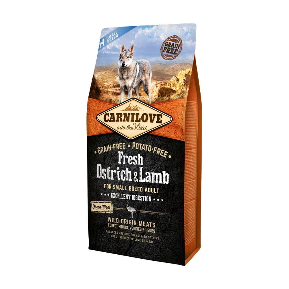 Brit Carnilove Fresh Ostrich & Lamb Struś Jagnięcina Bezzbożowa Small Breed Adult Karma Dla Dorosłych Psów Małych Ras 6 kg