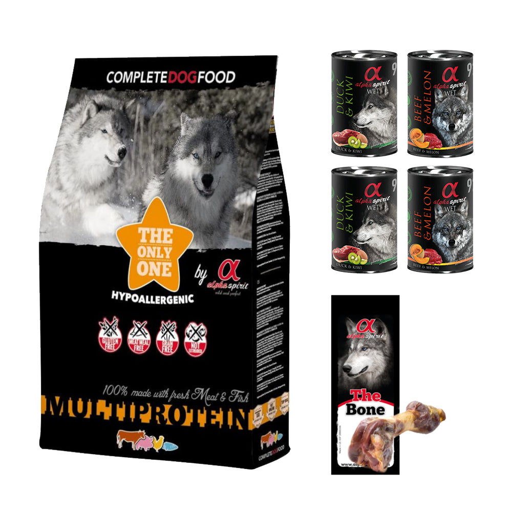 Pakiet Alpha Spirit Pełnoporcjowa Sucha Karma Multiprotein 12 kg + 5 GRATISÓW!