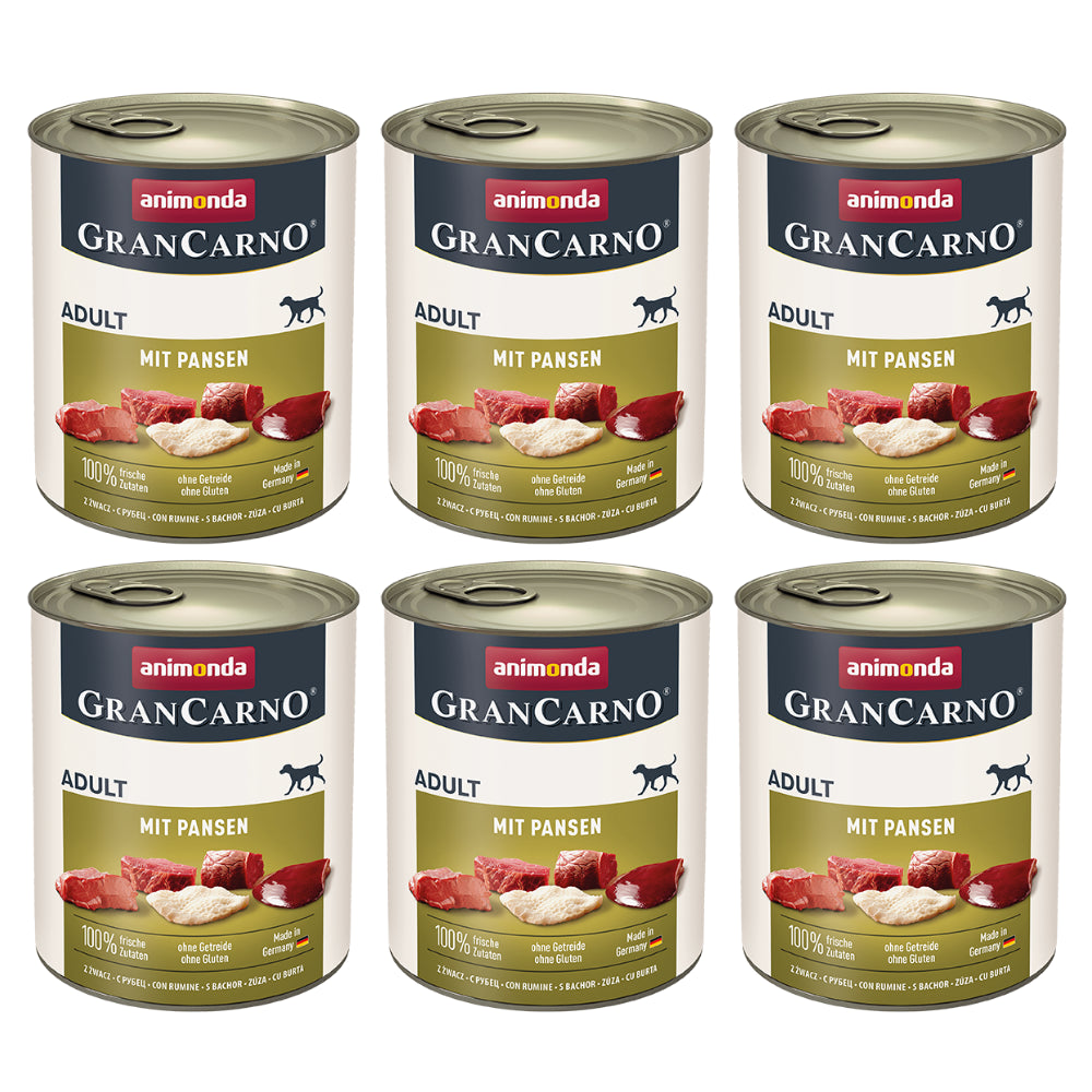 Pakiet Animonda GranCarno Wieprzowina Z Żwaczem Karma Dla Psa 6 x 800 g