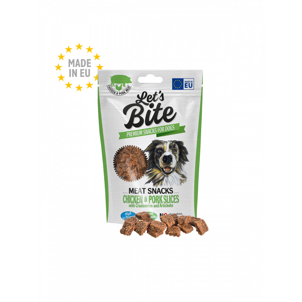 Brit Lets Bite Meat Snacks Chicken & Pork Przekąski Mięsne Dla Psa 80 g