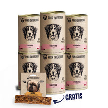 Pakiet Paka Zwierzaka Mokra Karma Dla Psa Wołowina i Śledź 6 x 400 g + Baton Kaczka z Jabłkiem 28 g GRATIS!