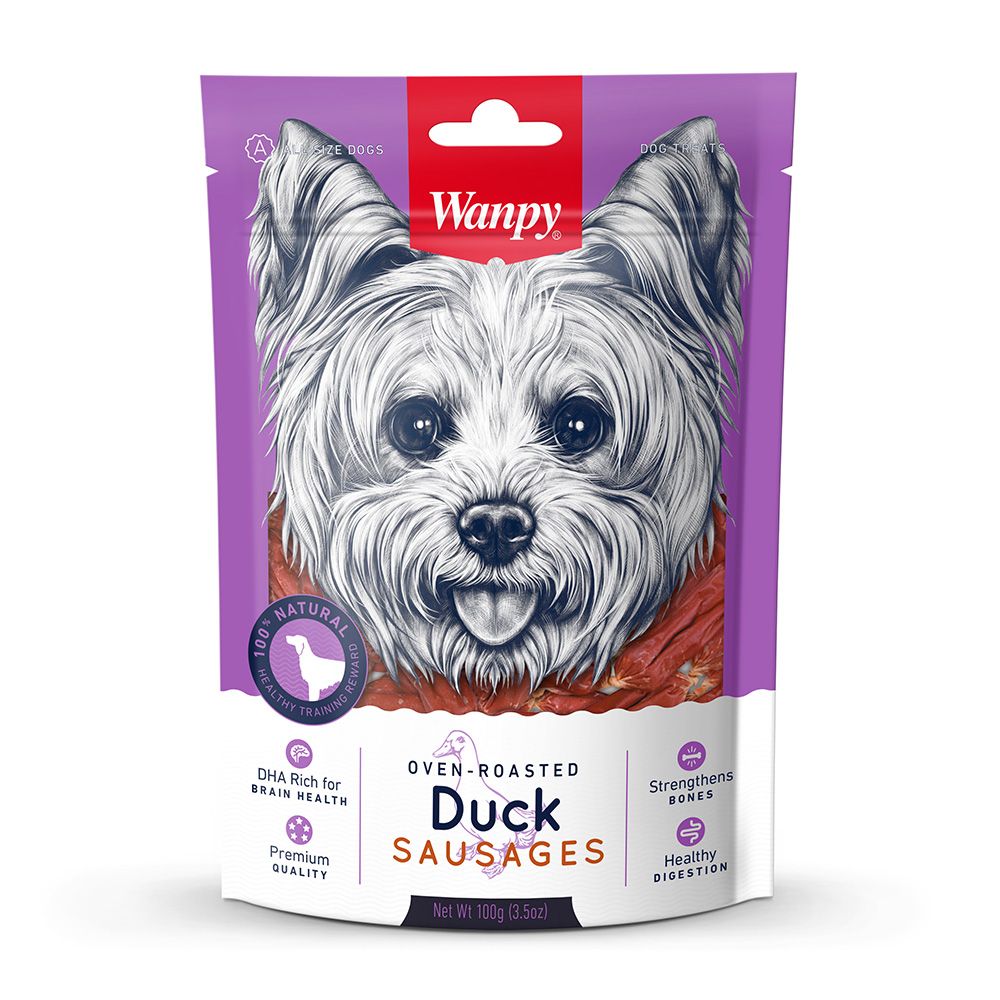 Wanpy Duck Sausages Kiełbaski z Kaczki Przekąska Dla Psa 100 g