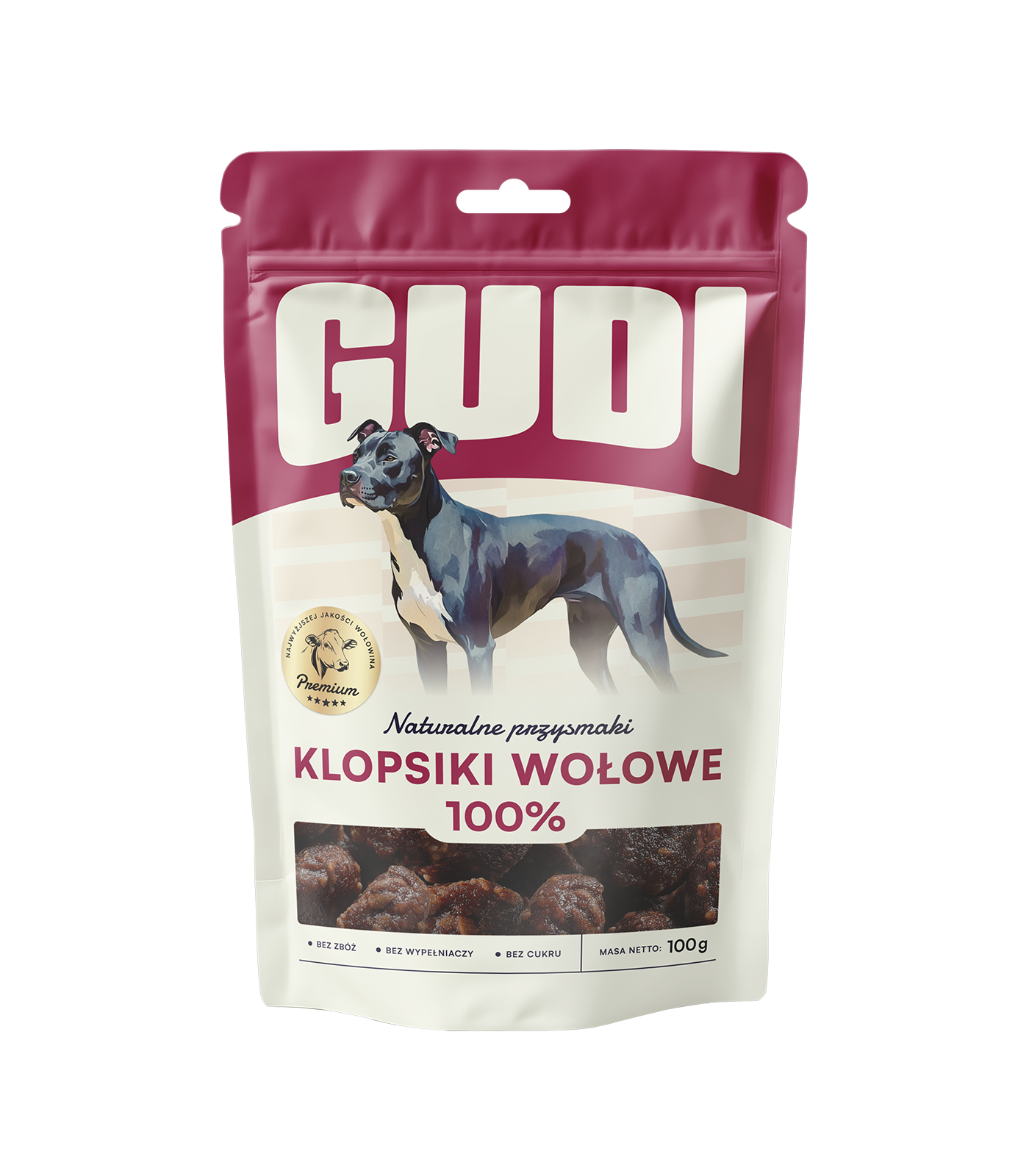 GUDI Klopsiki Wołowina 100g naturalne przysmaki dla psa