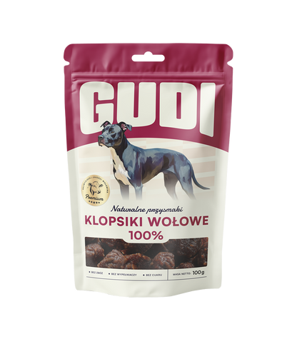 GUDI Klopsiki Wołowina 100g naturalne przysmaki dla psa