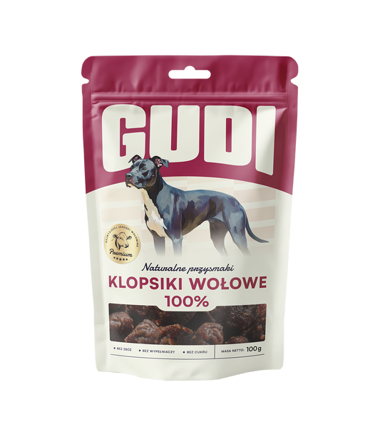 GUDI Klopsiki Wołowina 100g naturalne przysmaki dla psa