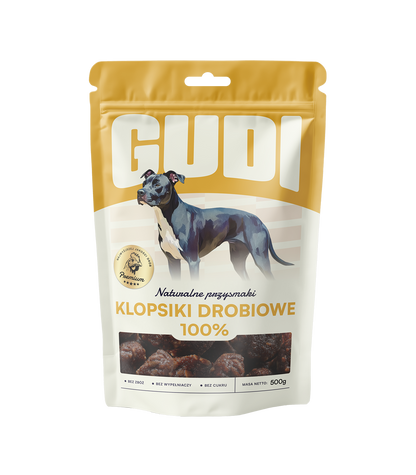 GUDI Klopsiki Kurczak 500g naturalne przysmaki dla psa