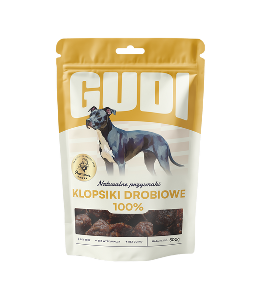 GUDI Klopsiki Kurczak 500g naturalne przysmaki dla psa