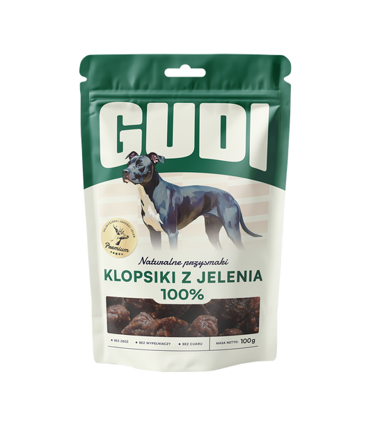 GUDI Klopsiki Jeleń 100g naturalne przysmaki dla psa