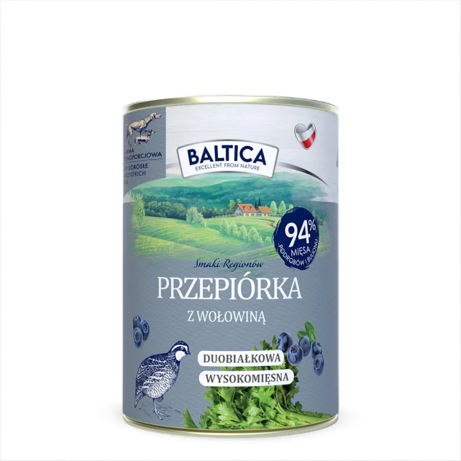 BALTICA Przepiórka z wołowiną 400g karma mokra bezzbożowa