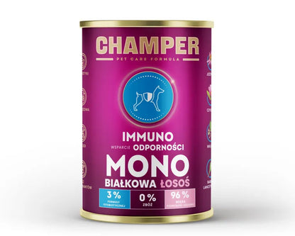 CHAMPER Immuno Monobiałkowa Łosoś 400g karma mokra dla psów dorosłych