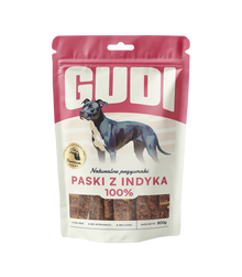 GUDI Paski mięsne Indyk 500g naturalne przysmaki dla psa