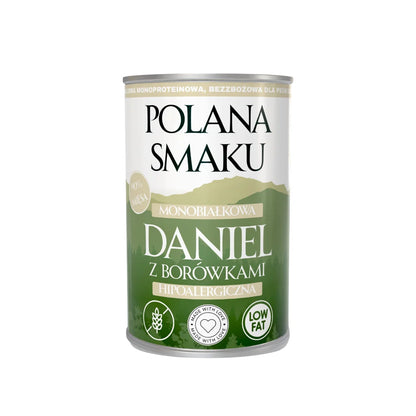 POLANA SMAKU Daniel z Borówkami 400g karma mokra monoproteinowa dla psów dorosłych