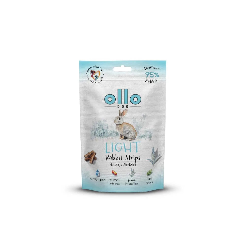 Ollo Air Dried Light Rabbit Strips 80g delikatnie przysmaki niskotłuszczowe