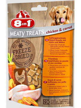 8in1 Freeze Dried Przysmak Dla Psów Z Kurczakiem i Marchewką 50 g