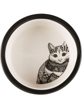 Trixie Miska Ceramiczna Zentangle Dla Kota Biało-Czarna 0,3 L