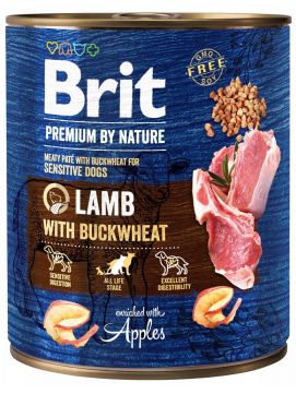 Brit Premium By Nature Lamb with Buckwheat Jagnięcina I Gryka Mokra Karma Dla Psów 800 g
