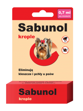 Sabunol Krople 0,7 ml dla Psa Przeciw Pchom i Kleszczom