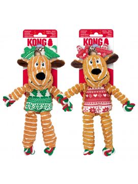 Kong Holiday Floppy Knots Reindeer Zabawka Świąteczna Dla Psa Rozmiar S/M