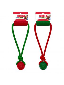 Kong Holiday Jaxx Brights Tug With Ball Assorted Świąteczna Zabawka Dla Psa