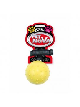 Pet Nova Dog Life Style Piłka Aport Żółta o Zapachu Wanilii z Paskiem Antypoślizgowym 6 cm