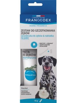 Francodex Zestaw Do Szczotkowania Zębów Dla Psów i Kotów 70 g