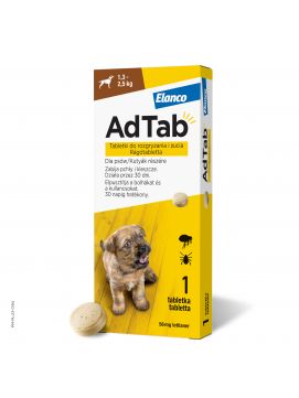 AdTab Dog Tabletka Na Pchy i Kleszcze Dla Psa 56 Mg 1,3-2,5 kg