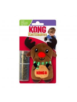 Kong Holiday Refillables Reindeer Świąteczna Zabawka Dla Kota Renifer z Kocimiętką