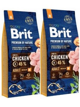 Brit Premium By Nature Adult Medium Kurczak Karma Dla Psa 2 x 15 kg